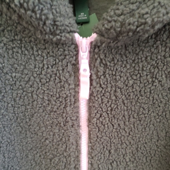 NWT Wild Fable Charcoal Gray Half-Zip Sherpa Pullover Hooded Jacket XS - Picture 4 of 6